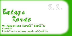 balazs korde business card